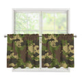 Classic Green Camouflage Print Tier Curtains