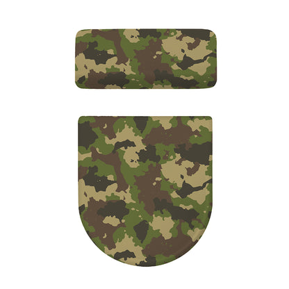 Classic Green Camouflage Print Toilet Lid And Tank Cover Set