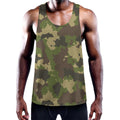 Classic Green Camouflage Print Men's Workout Tank Top