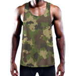 Classic Green Camouflage Print Training Tank Top