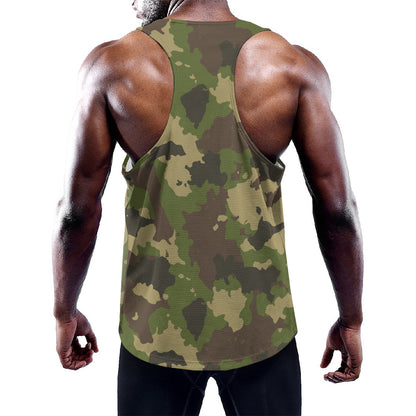 Classic Green Camouflage Print Training Tank Top