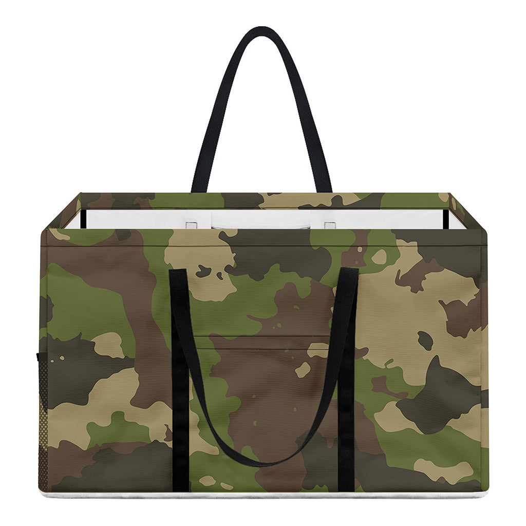Classic Green Camouflage Print Utility Tote Bag