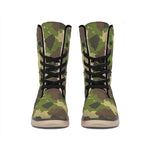 Classic Green Camouflage Print Winter Boots