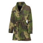 Classic Green Camouflage Print Women's Bathrobe