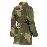 Classic Green Camouflage Print Women's Bathrobe