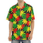 Classic Hemp Leaves Reggae Pattern Print Aloha Shirt
