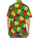 Classic Hemp Leaves Reggae Pattern Print Aloha Shirt