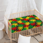 Classic Hemp Leaves Reggae Pattern Print Baby Crib Sheet