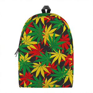 Classic Hemp Leaves Reggae Pattern Print Backpack