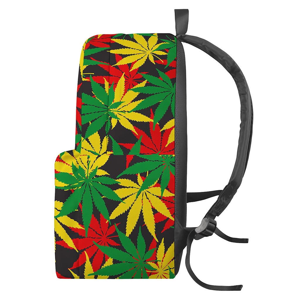 Classic Hemp Leaves Reggae Pattern Print Backpack