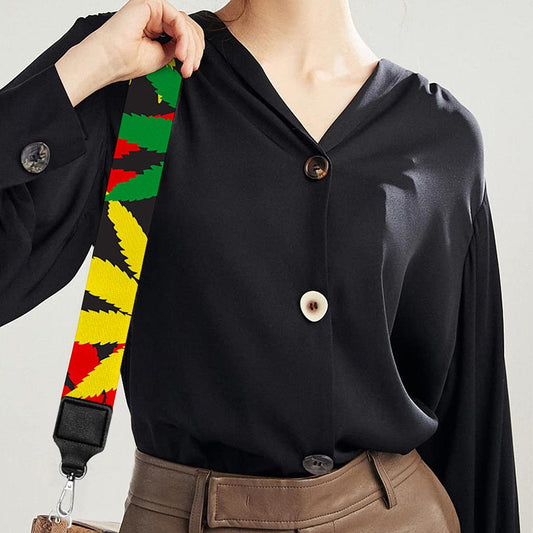 Classic Hemp Leaves Reggae Pattern Print Bag Strap