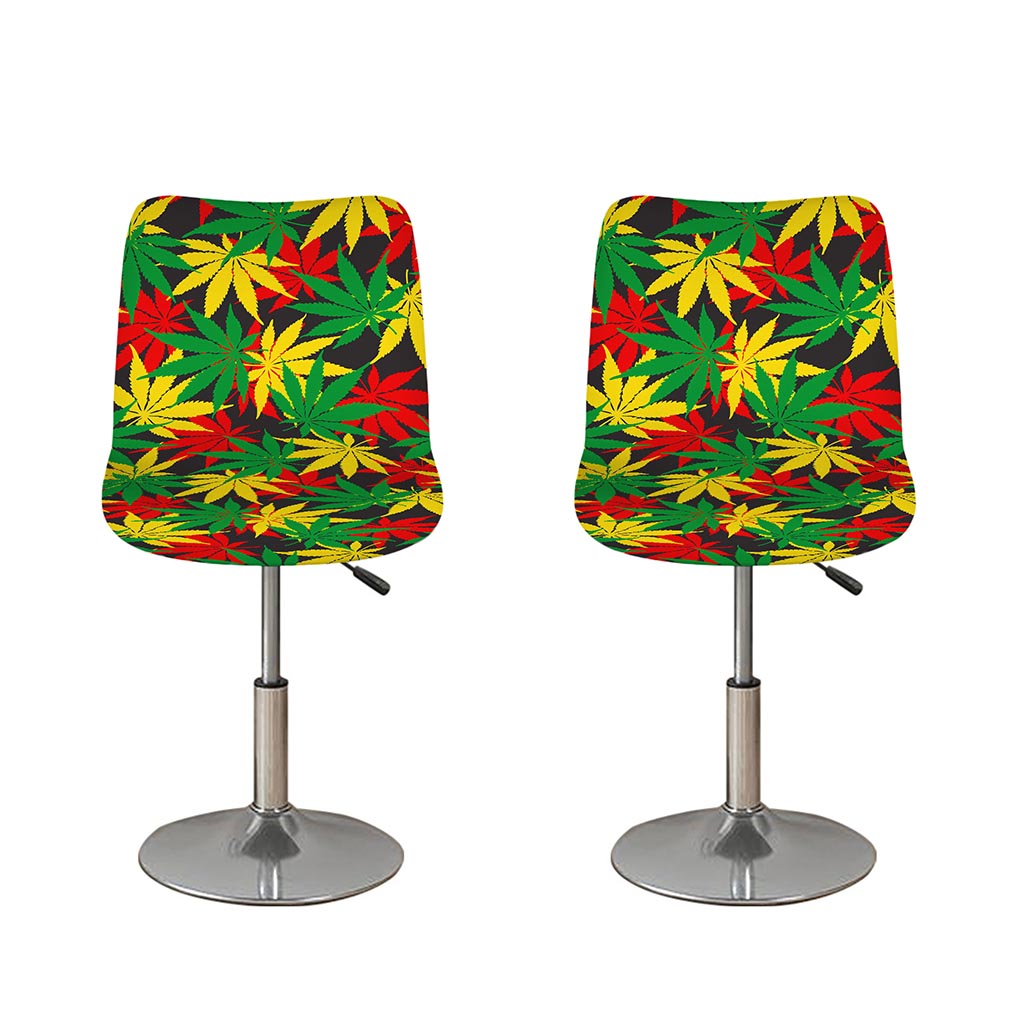 Classic Hemp Leaves Reggae Pattern Print Bar Stool Covers