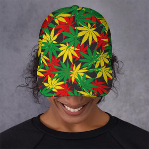 Classic Hemp Leaves Reggae Pattern Print Baseball Cap