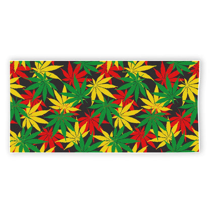 Classic Hemp Leaves Reggae Pattern Print Beach Towel