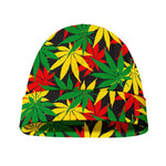 Classic Hemp Leaves Reggae Pattern Print Beanie
