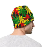 Classic Hemp Leaves Reggae Pattern Print Beanie
