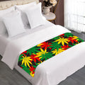 Classic Hemp Leaves Reggae Pattern Print Bed Runner