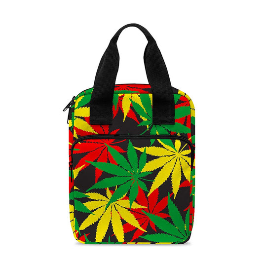 Classic Hemp Leaves Reggae Pattern Print Bible Tote Bag