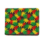 Classic Hemp Leaves Reggae Pattern Print Bifold Wallet