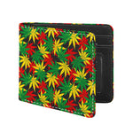 Classic Hemp Leaves Reggae Pattern Print Bifold Wallet
