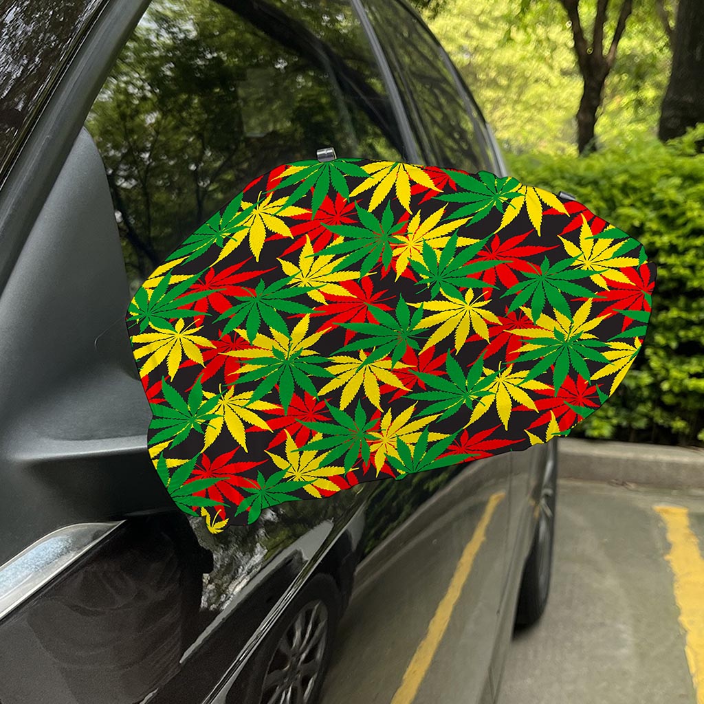 Classic Hemp Leaves Reggae Pattern Print Car Side Mirror Covers