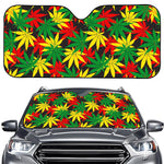 Classic Hemp Leaves Reggae Pattern Print Car Windshield Sun Shade