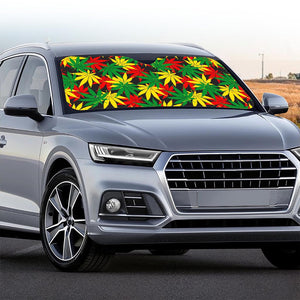 Classic Hemp Leaves Reggae Pattern Print Car Windshield Sun Shade