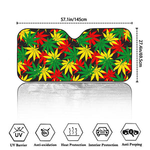 Classic Hemp Leaves Reggae Pattern Print Car Windshield Sun Shade