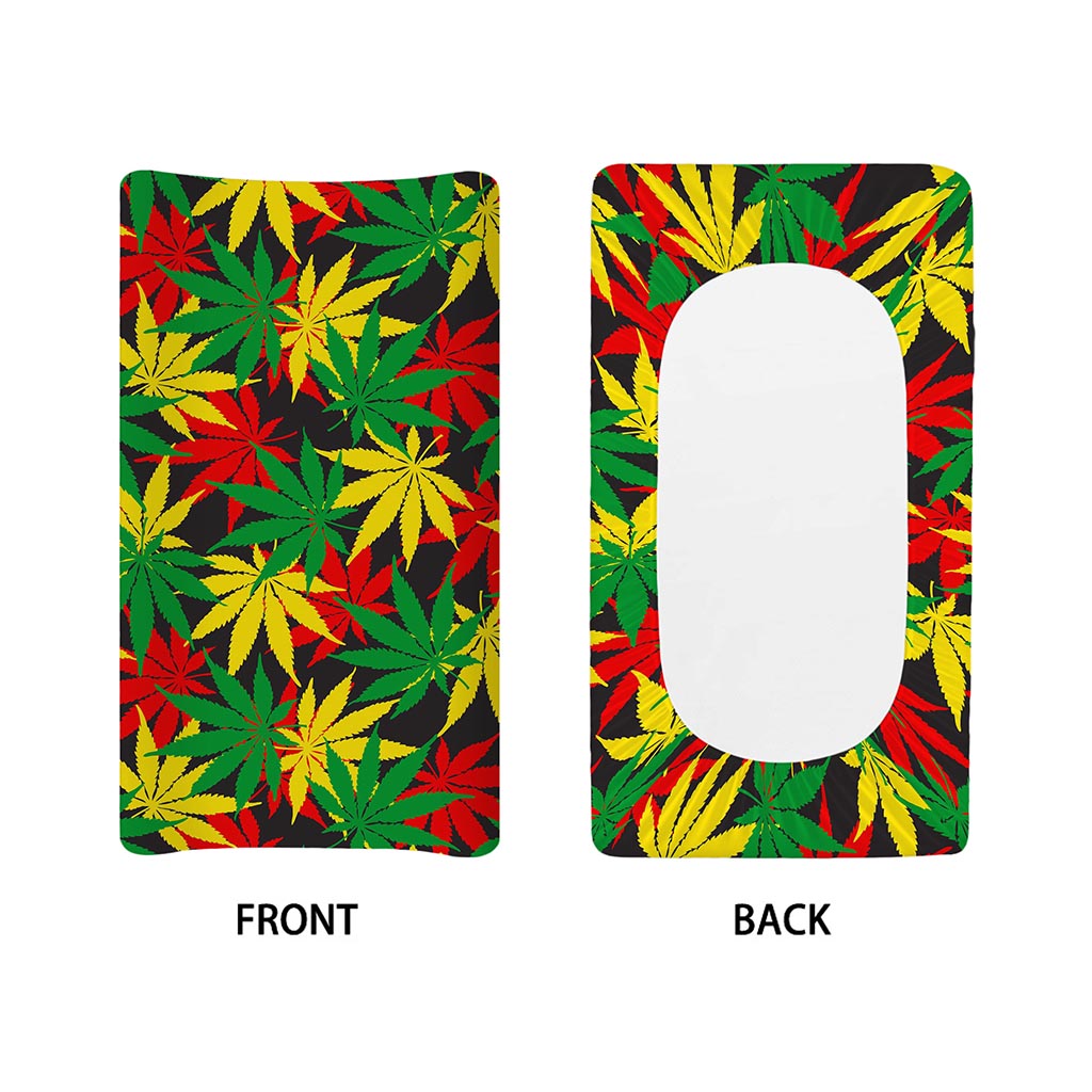 Classic Hemp Leaves Reggae Pattern Print Changing Pad Cover