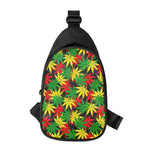Classic Hemp Leaves Reggae Pattern Print Chest Bag