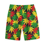 Classic Hemp Leaves Reggae Pattern Print Cotton Shorts