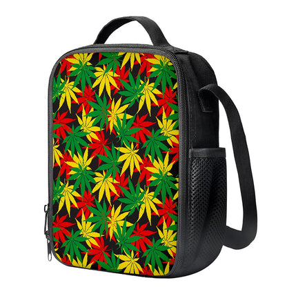 Classic Hemp Leaves Reggae Pattern Print Crossbody Lunch Bag