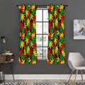 Classic Hemp Leaves Reggae Pattern Print Grommet Curtain Panels