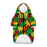 Classic Hemp Leaves Reggae Pattern Print Dog Zip Up Hoodie