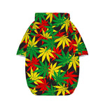 Classic Hemp Leaves Reggae Pattern Print Dog Zip Up Hoodie