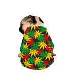 Classic Hemp Leaves Reggae Pattern Print Dog Zip Up Jacket