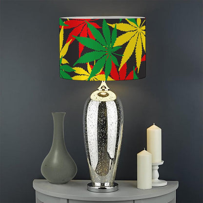 Classic Hemp Leaves Reggae Pattern Print Drum Lamp Shade