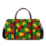 Classic Hemp Leaves Reggae Pattern Print Duffle Bag