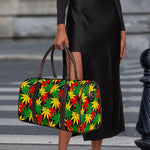 Classic Hemp Leaves Reggae Pattern Print Duffle Bag
