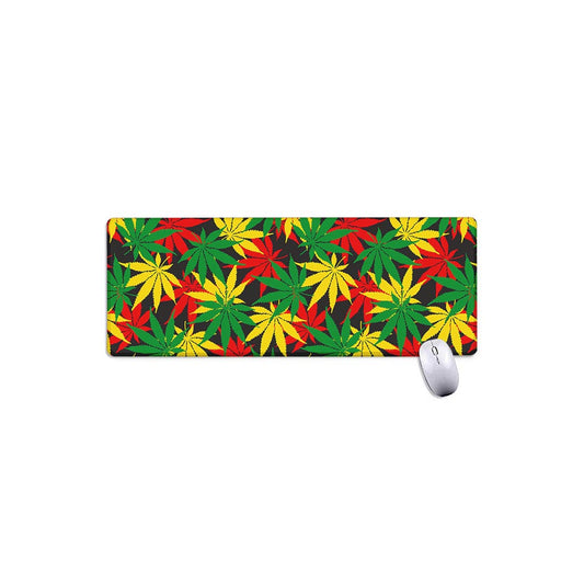 Classic Hemp Leaves Reggae Pattern Print Extended Mouse Pad