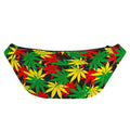 Classic Hemp Leaves Reggae Pattern Print Fanny Pack