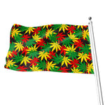 Classic Hemp Leaves Reggae Pattern Print Flag