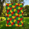 Classic Hemp Leaves Reggae Pattern Print Garden Flag