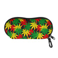 Classic Hemp Leaves Reggae Pattern Print Glasses Case