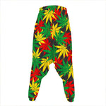 Classic Hemp Leaves Reggae Pattern Print Hammer Pants