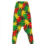 Classic Hemp Leaves Reggae Pattern Print Hammer Pants