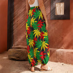 Classic Hemp Leaves Reggae Pattern Print Harem Pants