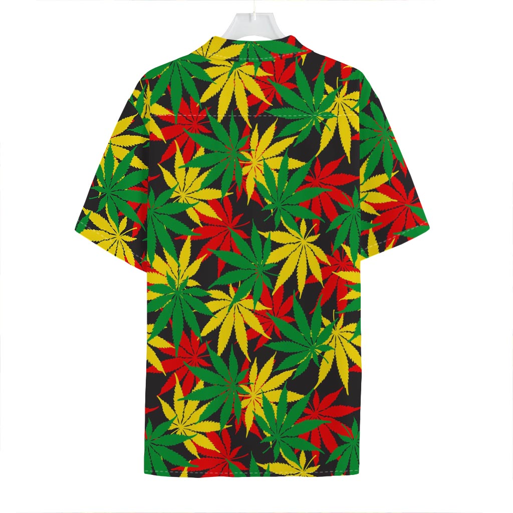 Classic Hemp Leaves Reggae Pattern Print Hawaiian Shirt