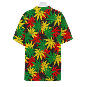 Classic Hemp Leaves Reggae Pattern Print Hawaiian Shirt