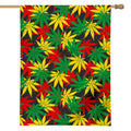 Classic Hemp Leaves Reggae Pattern Print House Flag